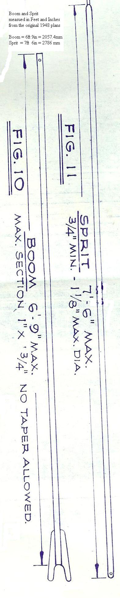 The original Mast was 7ft. 6in long = 2286 mm